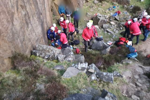Edale Mountain Rescue at the scene of the incident. Picture:  Edale Mountain Rescue