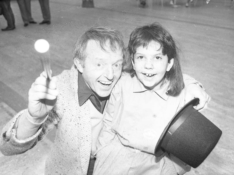 A record-breaking 1,300 magicians converged on Blackpool from all over the UK for a special day of illusion and trickery. Top magic man Paul Daniels was among the experts at the resort's Opera House for the convention hosted by Blackpool Magic Club. He is pictured with eight-year-old Tanya