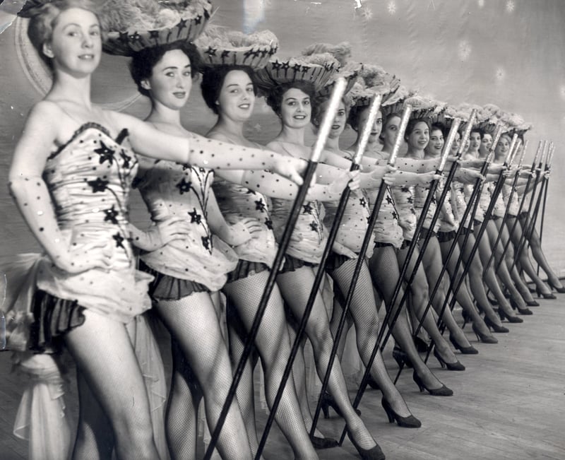 Chorus girls at the Empire Theatre, Sheffield, in October 1953