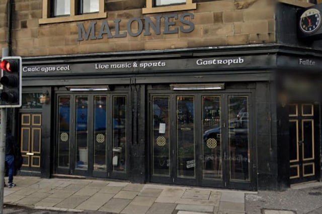 With live music and entertainment seven nights a week, there's always something going on at Malones on Morrison Street, near Haymarket. They claim to serve the best pint of Guiness in Scotland's Capital. If you're peckish there's freshly made, wood fired, Neapolitan inspired pizza on the menu.