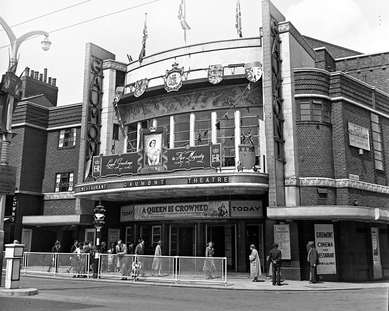 Sheffield's Gaumont Cinema decked out for Queen Elizabeth II's coronation in 1953