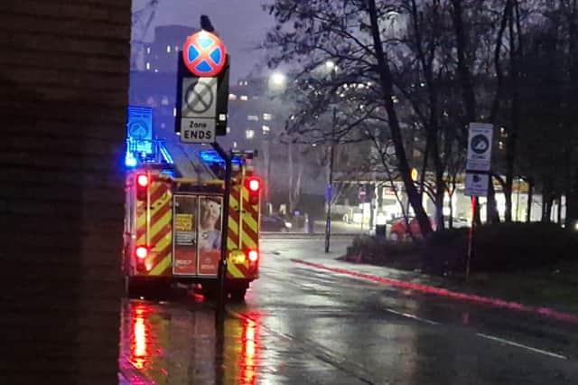 Firefighters near Netherthorpe Road after being called out last night. Photo: David Kessen, National World