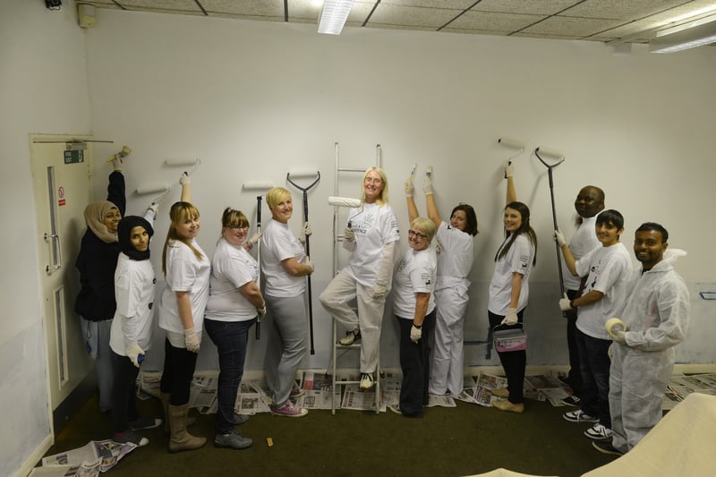 Staff from local branches of Lloyds Bank helped to paint and revamp the offices of Young Asian Voices, in Villiers Street.
What a turnout of volunteers in 2014.