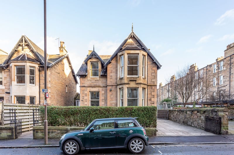 Ninth on the list is a type of property rarely available, so it’s little wonder that this five-
bedroom, detached stone villa at 37 Merchiston Avenue, just minutes’ walk from Bruntsfield and Morningside, has already been snapped up, having been available for offers over £840,000. Requiring substantial renovations, the potential of this stunning villa is clear to see and has captured the imagination of many househunters, with thousands taking a closer look online, and enough serious contenders to warrant a closing date. We’d
love to know what the plans are for transforming this dream home!
