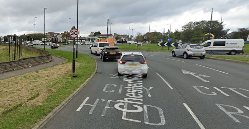 near Meadowhead Roundabout