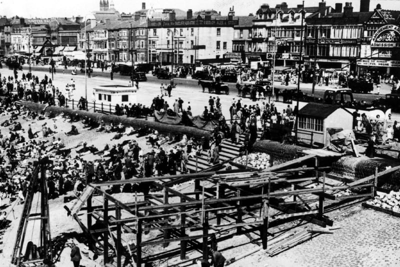 The Blackpool Lifeboat House under construction in 1937. The attractive art deco building was unceremoniously demolished in 2009 to make way for new sea defences