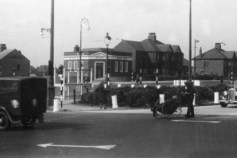 The new roundabout traffic system at the junction of Whitegate Drive and Preston New Road,Marton 1935