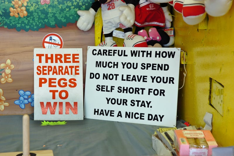 A quirky sign on display at Phil Williams' new Horseshoes game