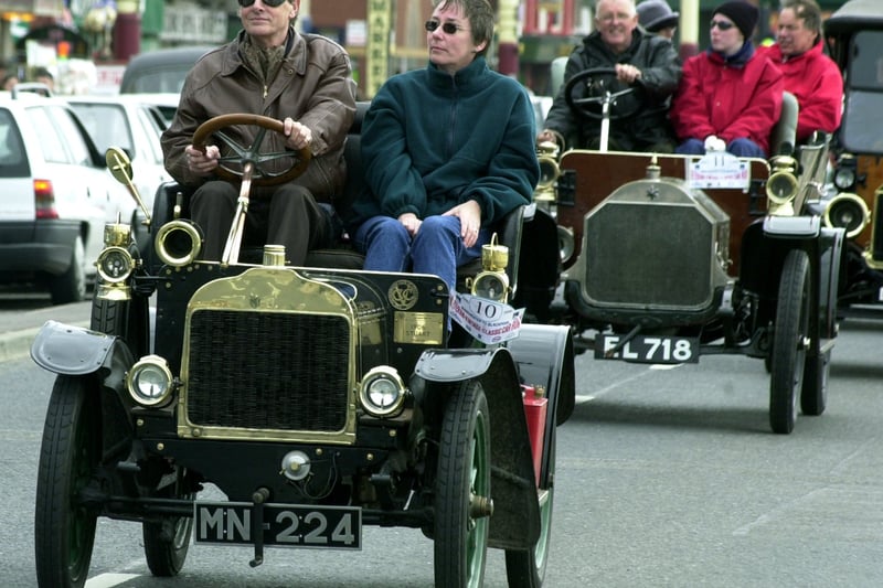The Manchester to Blackpool vintage car rally paraded along the promenade