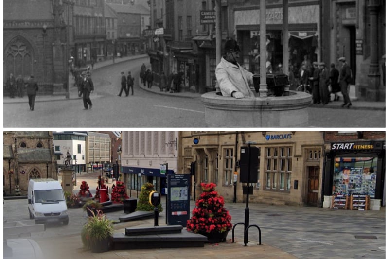 The days when Durham had a traffic control officer in a box, and the Market Place pictured again in August 2020.
