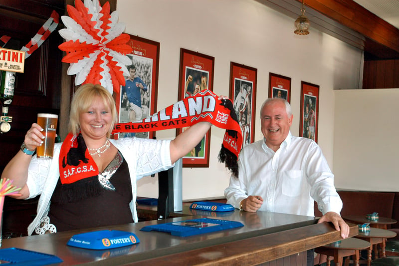 Manageress Amanda Jones and proprietor Peter Graham were pictured in the pub in August 2005 as they celebrated the Fort's new red and white look.