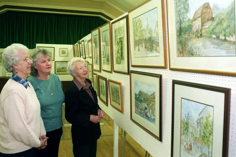 The Art Group at Alwoodley Community Association held their autumn exhibition of paintings at the Community Centre in October 1999. Pictured are members of the lace making and craft section, from left, Joan Maud, Marilyn Swaine  and Betty Barratt.