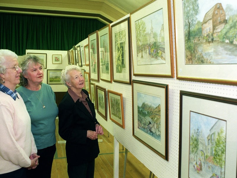 The Art Group at Alwoodley Community Association held their autumn exhibition of paintings at the Community Centre in October 1999. Pictured are members of the lace making and craft section, from left, Joan Maud, Marilyn Swaine  and Betty Barratt.