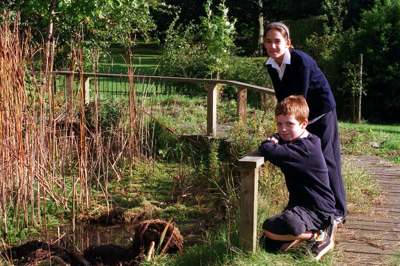 Kerr Mackie Primary pupils James Baker and Charlotte Brittonare pictured in the school's butterfly garden in October 1999. The school had finished runners up in Yorkshire Wildlife Trust award scheme. 