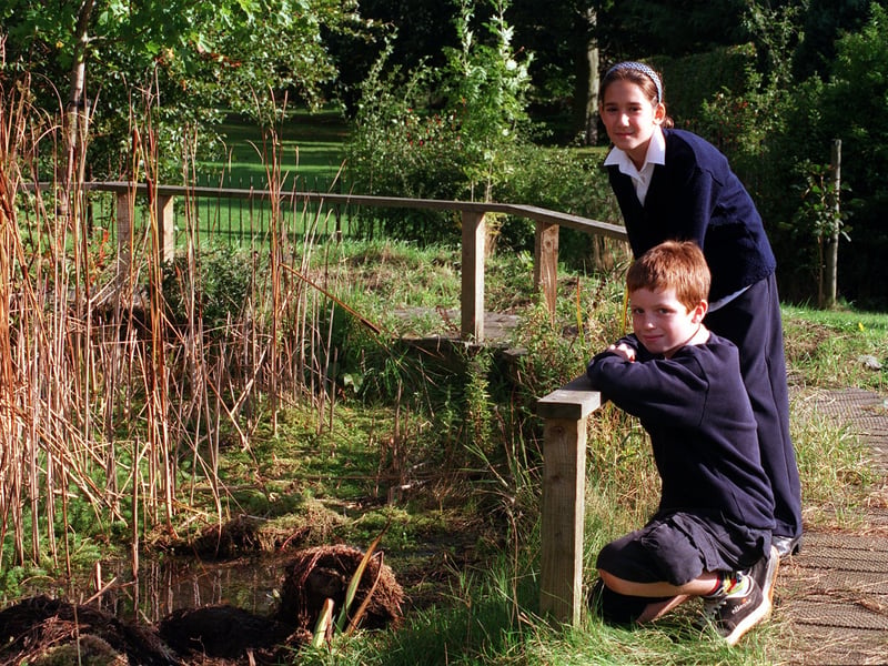 Kerr Mackie Primary pupils James Baker and Charlotte Brittonare pictured in the school's butterfly garden in October 1999. The school had finished runners up in Yorkshire Wildlife Trust award scheme. 