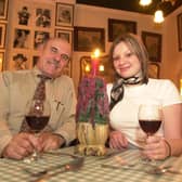 Owner Roy Broughton and bar person Lisa Staniforth at Bistro Casablanca, on Devonshire Street, Devonshire Green, Sheffield, in October 2002