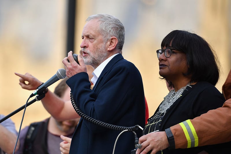 Diane Abbott with friend, ally and Labour leader Jeremy Corbyn in 2016.
