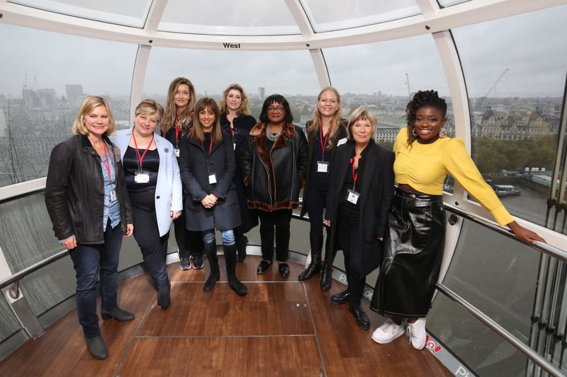 Diane Abbott and others in the London Eye for a Women of the World event to mark International Day of the Girl on October 11, 2019. 