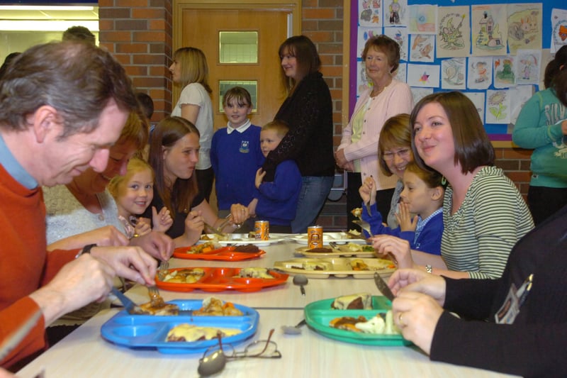 Over at Castletown Primary School, the parents were trying the meals for themselves when they went back to school in 2010.