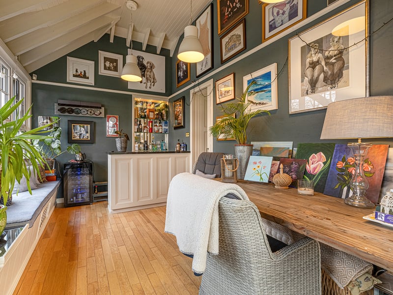 The dining room has a south-facing window while a bar/snug has lots of windows and a custom-built granite-top bar.
Janice, who has enjoyed entertaining family and friends at the home, adds: “On first entering the house, I fell in love with the large hallway and fireplace. My favourite room in the house is the snug where the views and sunsets are wonderful."