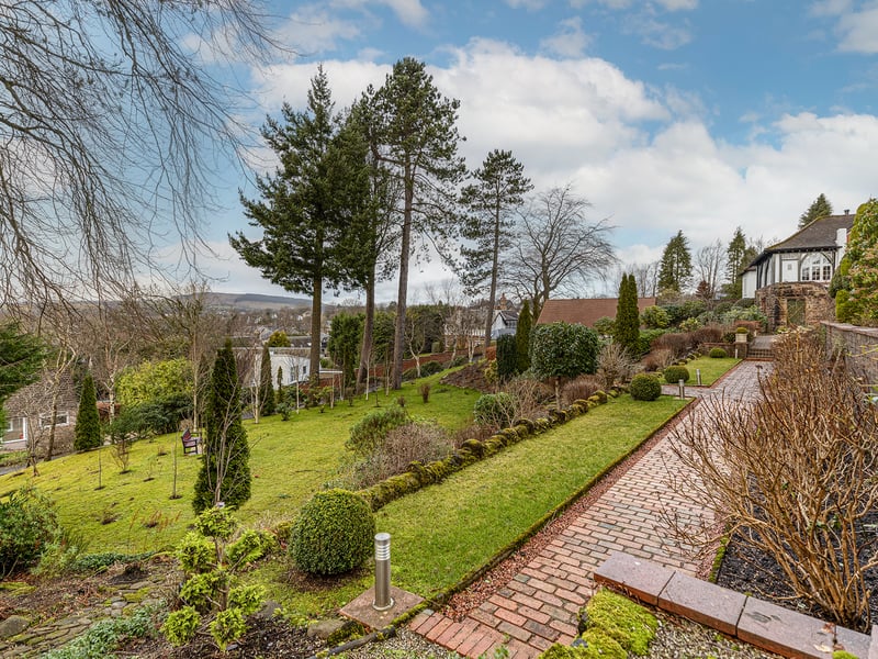 To the south of the house are a principal main lawn, original tennis court and lower garden with pine trees.
Access to the grounds is via an electric gate for added security.