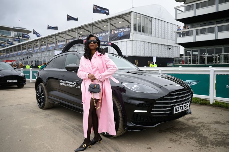 Onyi Moss attends Style Wednesday, day two of the Cheltenham Festival at Cheltenham Racecourse on March 13, 2024 in Cheltenham, England. This year organisers at the Cheltenham Festival have decided to re-style the traditional Ladies Day Meet calling it Style Wednesday. (Photo by Leon Neal/Getty Images)