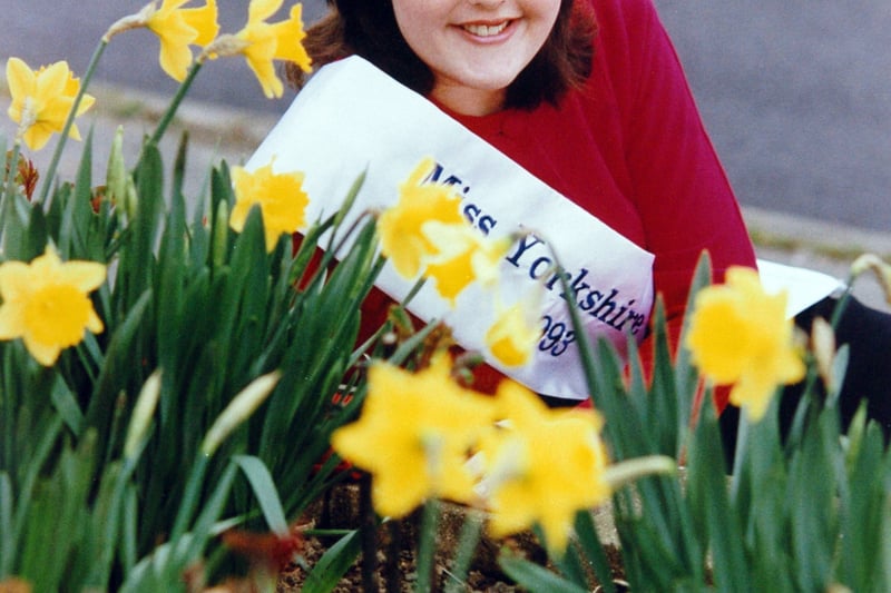 This is Garforth's Catharine Hey who waschosen as the Miss Yorkshire RL Queen in March 1993.