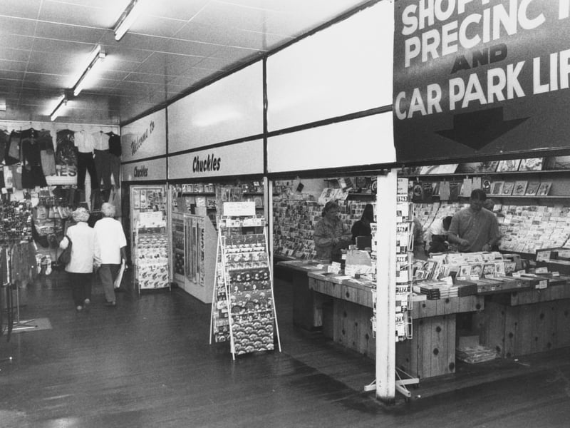 Inside The Merrion Centre. In focus is Chuckles.