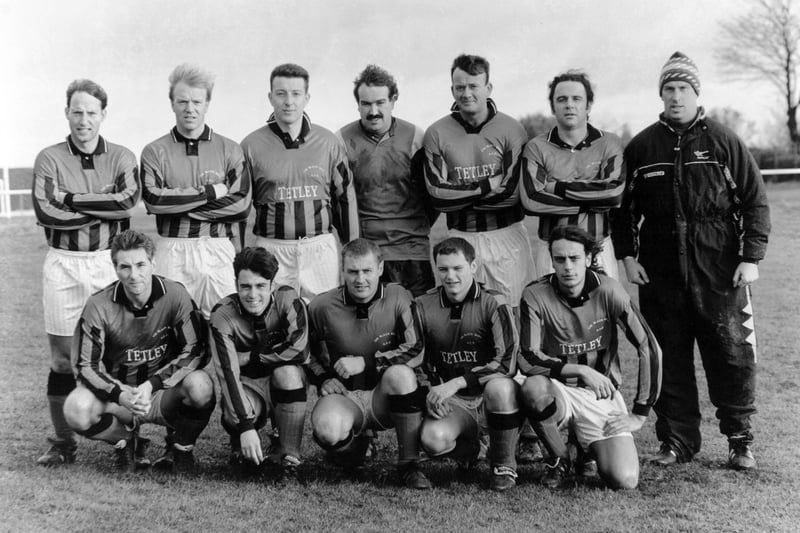 Black Bull of the Leeds Combination League in December 1993. 
Back row, from left, are Phil Wilson, Brian Smith, Gary Wilson, Ray Clay, John Mosby, Dave Marsh and Ian Kitchen (assistant manager).
Front row, from left, are Dave Ottley, Andrew Brooks, Mark Frost, Paul Carter and John Ford.