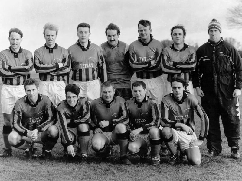 Black Bull of the Leeds Combination League in December 1993. 
Back row, from left, are Phil Wilson, Brian Smith, Gary Wilson, Ray Clay, John Mosby, Dave Marsh and Ian Kitchen (assistant manager).
Front row, from left, are Dave Ottley, Andrew Brooks, Mark Frost, Paul Carter and John Ford.