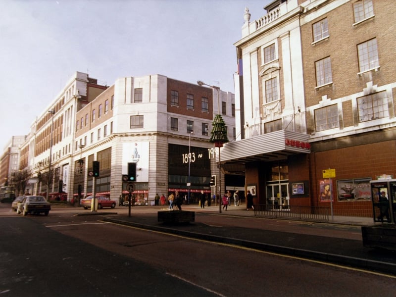 The Odeon cinema on the corner New Briggate and The Headrow pictured in March 1993.