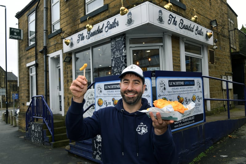 The Bearded Sailor in Pudsey was a popular choice for YEP readers. Pictured is owner Alex Papaioannou outside his Leeds fish and chip shop, which has also been named among the top 50 chippies in the UK by Fry Magazine. 