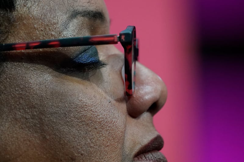 Shadow Home Secretary Diane Abbott attends the launch of Labour's election manifesto at Birmingham City University on November 21, 2019. The election would see the party's support crumble before a seemingly unstoppable Boris Johnson.