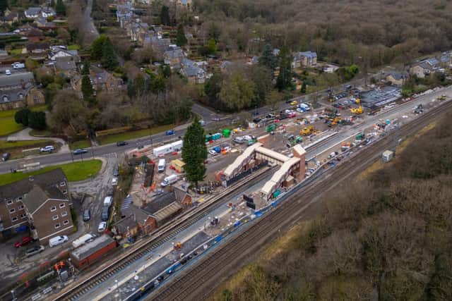Dore & Totley station in Sheffield, where upgrade works to make a longer platform and release the "bottleneck" for trains outside Sheffield are nearing completion.