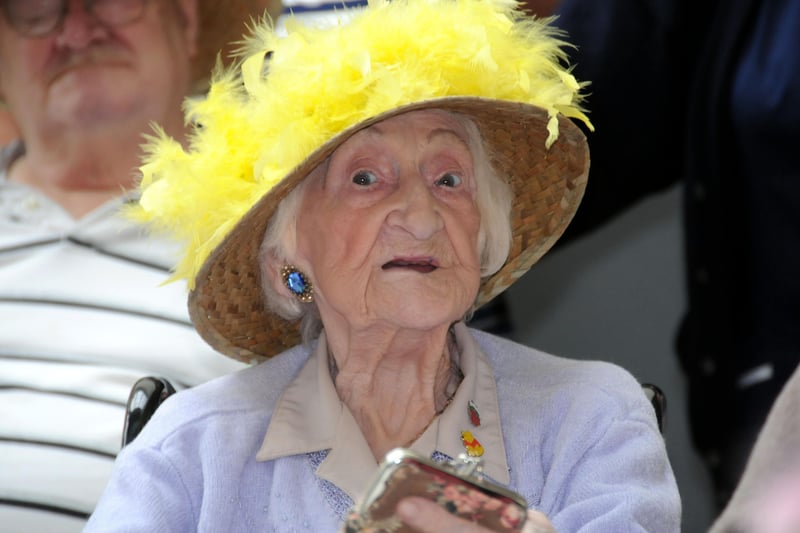 Ethel Horton, 92,  loved her bonnet and she showed it off during the party for residents at Sycamore Care Home, Nookside, in 2012.
