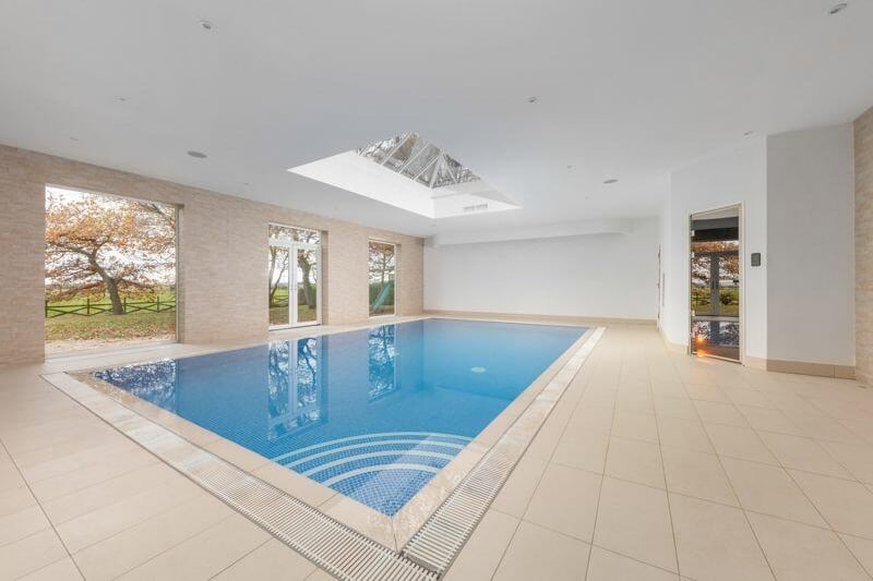 An indoor swimming pool makes up one third of the property's leisure suite.