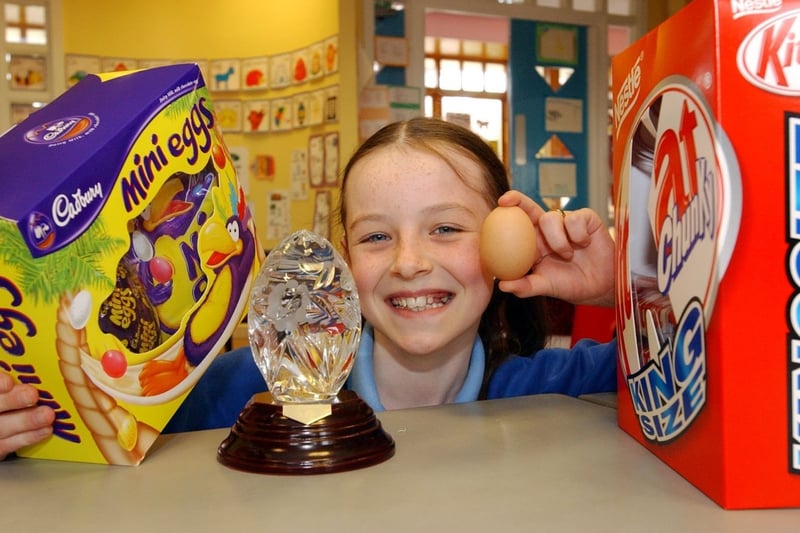 Jessica Hall was a winner in 2003 at St Benet's RC School.
She won a jarping competition which is a contest to see whose egg can survive the longest in a conkers-style challenge - with eggs.