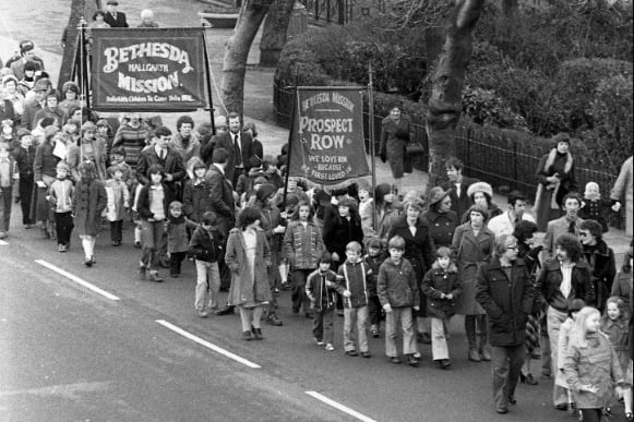 What a turnout for the 1979 Sunday Schools Procession Parade through Sunderland.