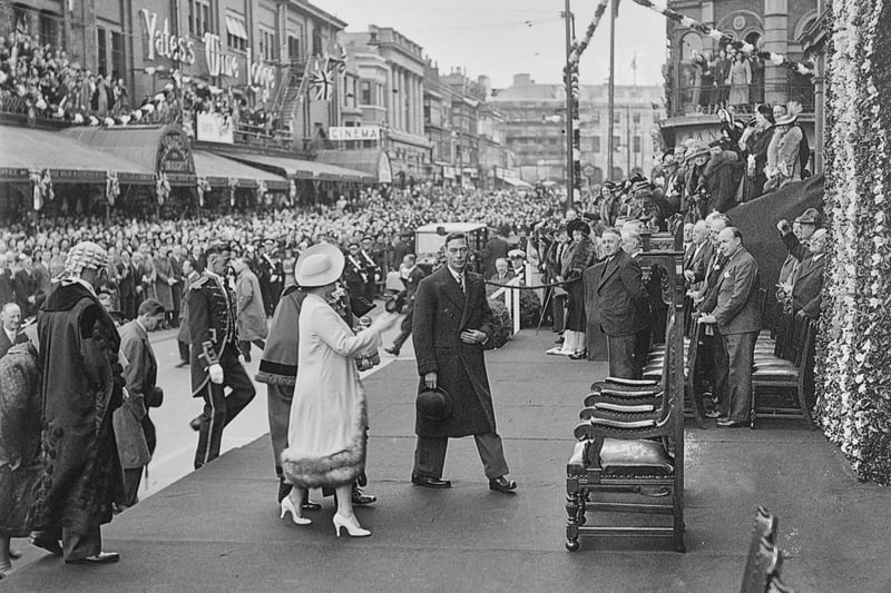 King George VI and the Queen Mother on their visit to Blackpool in 1938