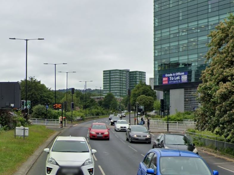 There were six crashes involving bicycles recorded on the A61 St Mary's Gate, in Sheffield, during the three years to the end of June 2023, according to figures from South Yorkshire Police. One of those, which resulted in 'serious injury', happened near the junction with South Lane, pictured.
