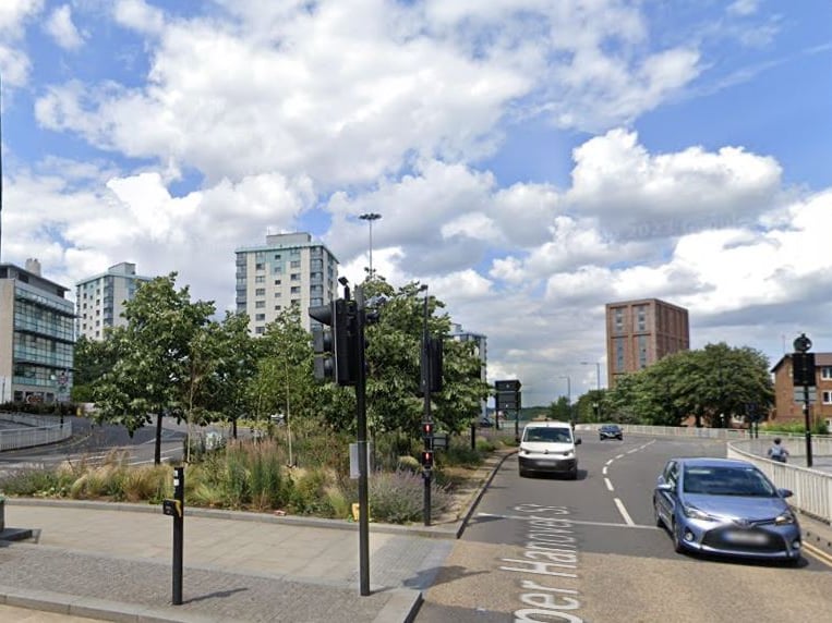 There were four crashes involving bicycles recorded on the A61 Upper Hanover Street, in Sheffield, during the three years to the end of June 2023, according to figures from South Yorkshire Police. Two of those, one resulting in 'slight injury', happened at or near University Square roundabout, pictured.