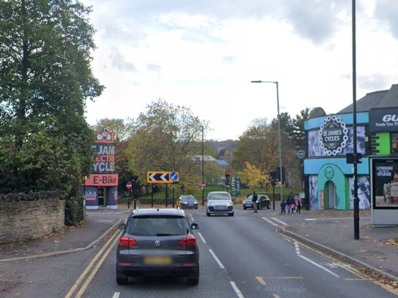 There were four crashes involving bicycles recorded on Bramall Lane, in Sheffield, during the three years to the end of June 2023, according to figures from South Yorkshire Police. One of those, which resulted in 'slight injury', happened near the junction with Alderson Road, pictured.
