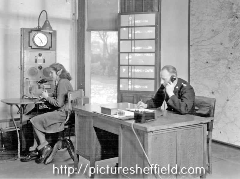 The Police Information Room,  at Endcliffe Grange in 1935. Photo: Picture Sheffield