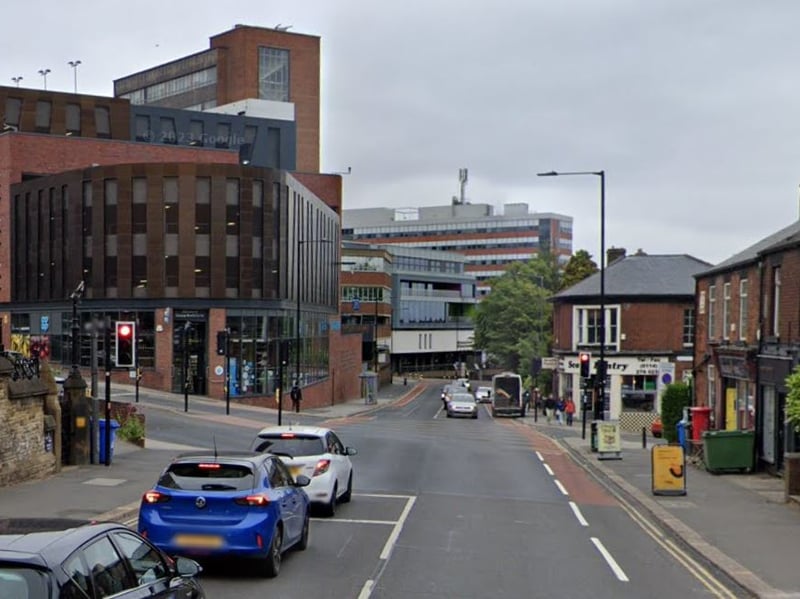 There were 12 crashes involving bicycles recorded on Glossop Road, in Sheffield, during the three years to the end of June 2023, according to figures from South Yorkshire Police. Two of those, including one resulting in 'serious injury', happened near the junction with Clarkson Street, pictured.