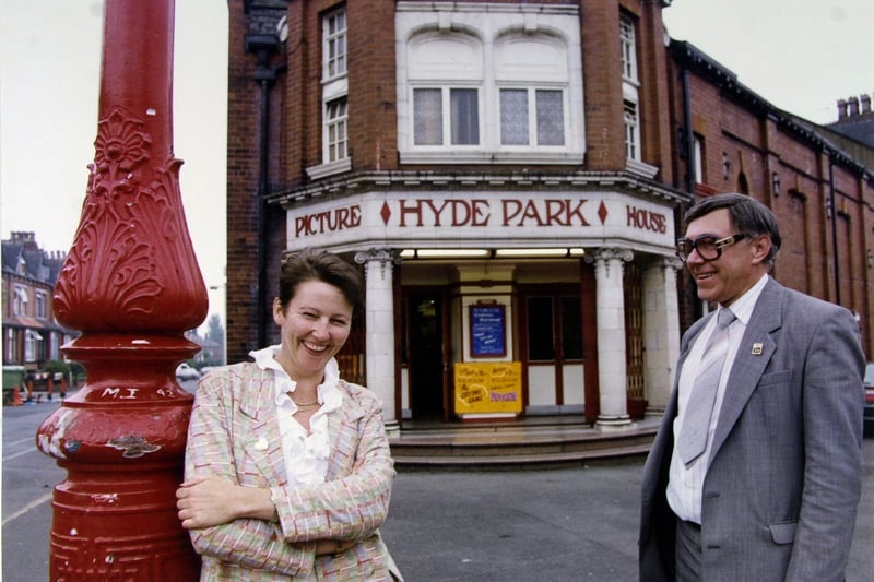 The Hyde Park Picture House on Brudenell Road in June 1993. Pictured are manager Liz Rymer and former owner Geoff Thompson.