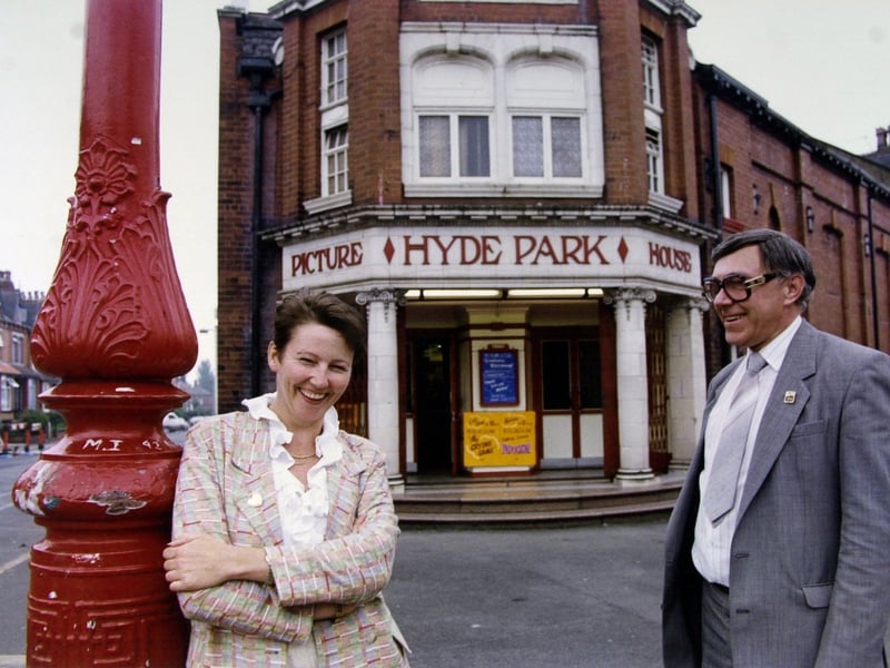 The Hyde Park Picture House on Brudenell Road in June 1993. Pictured are manager Liz Rymer and former owner Geoff Thompson.