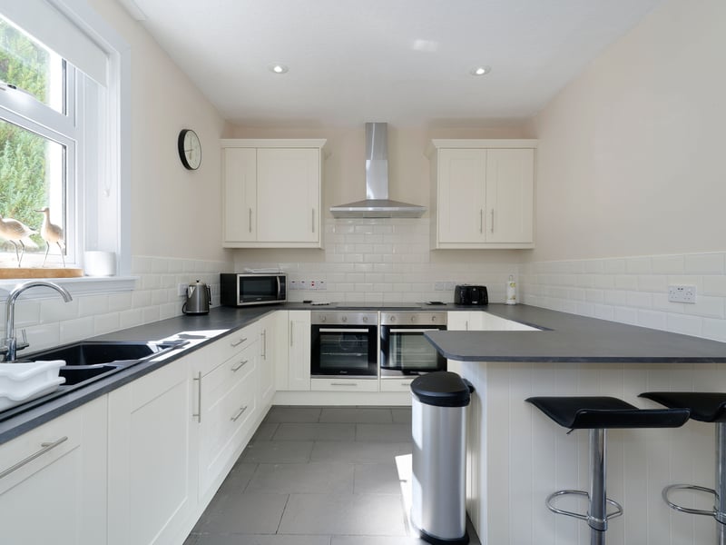 The contemporary kitchen in Lagganbuie House which was installed during the renovation.