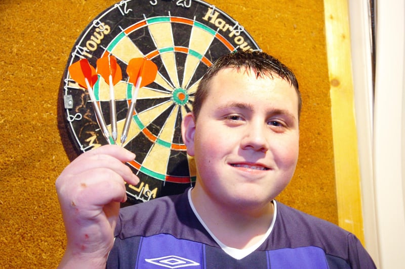Up and coming darts player Adam Lafferty was sponsored by the Times Inn back in October 2008.