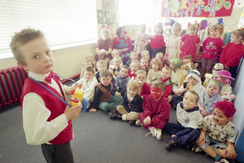 Grant Wake became a photographer for the day in this Quarry View School Red Nose Day scene from 1997.