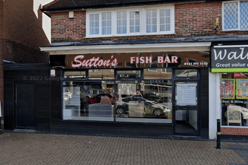 Sutton's Fish Bar has a 4.4 Google rating from 234 reviews. One review, read: "Excellent service , friendly staff, good food - use this chip shop every week."